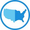 USA East Region Icon in blue and light blue